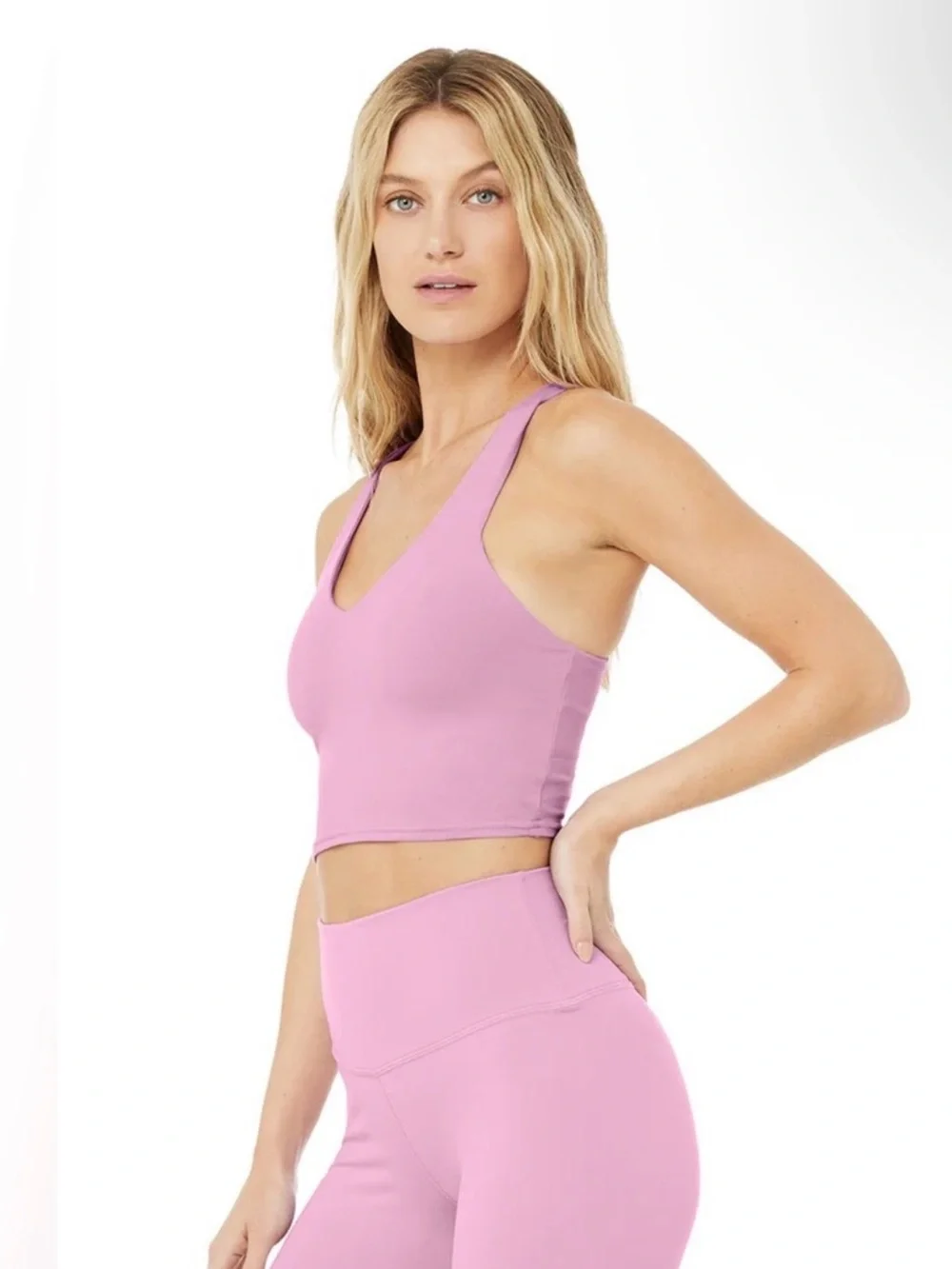 ALO Yoga Airbrush Real Bra Tank (Pink Lavender)